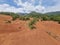 kokkinopilos or red soil in preveza greece hills red like desert