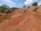 kokkinopilos or red soil in preveza greece hills red like desert