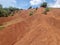 kokkinopilos or red soil in preveza greece hills red like desert