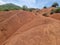 kokkinopilos or red soil in preveza greece hills red like desert