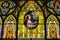 Kokomo - Circa November 2016: Church Stained Glass Portraying Cherubs and Saint Cecilia, the Patron Saint of Musicians II