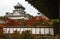 Kokura-jo Castle, Japanese Castle in Katsuyama Public Park,Filled with red leaves In the fall leaves.Onsen atmosphere.