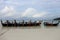Kolae boats parking at Lipe island with blue sky background, Thailand