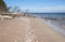 Kolka, Latvia. The fallen tree on the coast of the Gulf of Riga