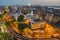 Kolkata city top view at night, West Bengal, India.