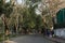 Kolkata, India - February 1, 2020: Several unidentified people walks through Minhaj Gardan park on February 1, 2020 in Kolkata