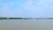 Kolkata Riverside Landscape view from ferry boat. Urban landscape. Kolkata India South Asia Pacific