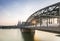 Koln cityscape with cathedral and steel bridge, Germany