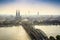 Koln cityscape with cathedral and steel bridge, Germany