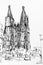 Koln Cologne dome gothic church speed drawing architectural in