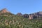 Kolob Canyons landscape in Zion National Park, in the northwest corner of the park, narrow parallel box canyons are cut into the