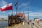 Kolobrzeg, zachodniopomorskie / Poland - May, 21, 2019:. A port in a town in northern Poland. Watercraft moored at the port quay