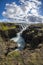 Kolugljufur canyon and waterfall at the north of Iceland
