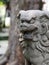 Komainu or Japanese guardian lion dog statue.