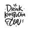 Kombucha hand drawn vector lettering. Kombucha healthy fermented probiotic tea