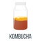 Kombucha. Healthy Food Style, Concept Icon and Label. Natural Probiotics Symbol, Icon and Badge. Cartoon Vector illustration