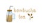 Kombucha tea banner flat hand drawn illustration