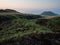 Komezuka volcanic cone after sunset - in Aso caldera, Kumamoto prefecture, Japan