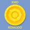 Komodo Coin cryptocurrency blockchain icon. Virtual electronic, internet money or cryptocoin symbol, logo