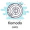 Komodo outline coin