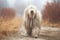 Komondor Hungarian Shepherd purebred beautiful breed of dog, background nature