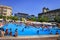 Konakli, Turkey - August 18, 2017: Swimming pool in territory resort hotel on summer vacation