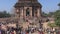 KONARK, INDIA - DECEMBER 28, 2013. People comes to medieval UNESCO heritage, ruined temple of Sun god