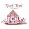 Konark temple orissa india sketch