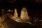 Koneprusy, Czech Republic, 24 July 2021: Natural dripstone rock formations with stone decoration in Koneprusy limestone caves in