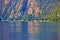 Konigssee Alpine lake and St. Bartholomew church view