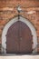 Konin, Poland - June 3, 2017: View on entrance to church of St. BartÅ‚omiej in polish town Konin