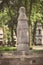 Konin, Poland - June 3, 2017: View on historic pole as oldest road sign in Polish town Konin