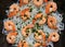 Konjac pasta with shrimps : Dukan diet concept image