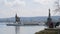 Konstanz, Germany - April 9, 2023: Lake Constance, the largest lake in the Alps. A tourist ship takes people for a walk