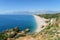 Konyaalti Beach, the Taurus Mountains and Cliffs in Antalya, in Turkey