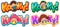 Kooky text word banner comic style with cartoon character expression