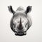 Kool Rhino: A Unique Portrait Of A Rhinoceros Head