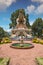 Kopan Monastery garden fountain view in Kathmandu