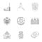 Kopeck, money, crown, and other web icon in outline style.Attributes,country, Denmark icons in set collection.