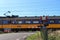 Koploper intercity train of NS at a railroad crossing in Moordrecht the Netherlands