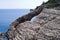 Korakonissi bay with stone bridge formation, Zakynthos, Greece