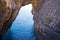 Korakonissi bay with stone bridge formation, Zakynthos, Greece