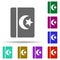 Koran in multi color style icon. Simple glyph, flat vector of world religiosity icons for ui and ux, website or mobile application