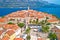 Korcula. Historic town of Korcula aerial panoramic view