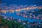 Korcula. Town of Vela Luka evening panoramic view