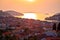 Korcula. Waterfront of Vela Luka sunset view