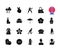 Korea black glyph icons set on white space