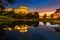 Korea landmark and park after sunset, Traditional Architecture a