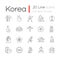 Korea linear icons set