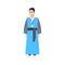 Korea Traditional Clothes Man Wearing Ancient Costume Isolated Asian Dress Concept